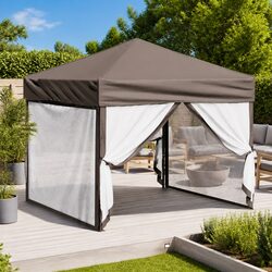 Stylish 3x3m Outdoor Canopy Tent with Sidewalls in Taupe