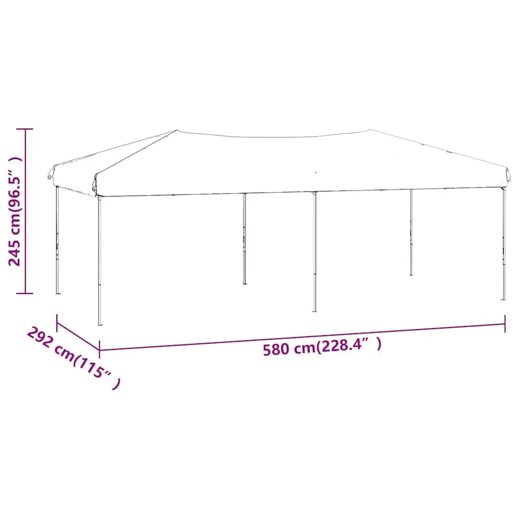 Folding Party Tent 3x6m Portable Outdoor Canopy UV Resistant Water Resistant Steel Frame