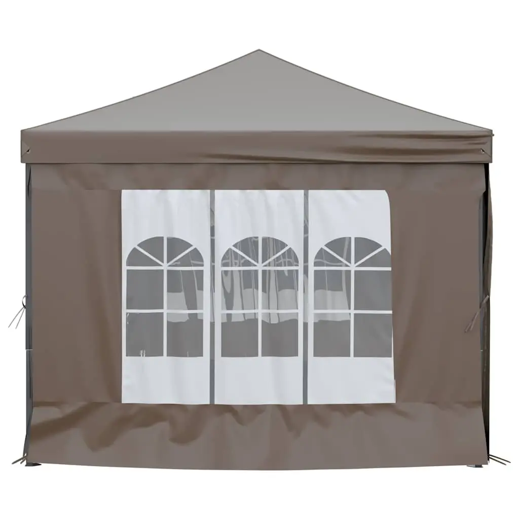 Folding Party Tent 3x6m Taupe Outdoor Canopy with Sidewalls