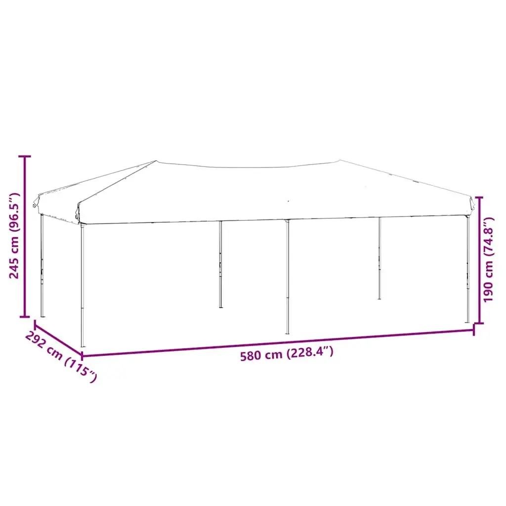 Folding Party Tent 3x6m Taupe Outdoor Canopy with Sidewalls