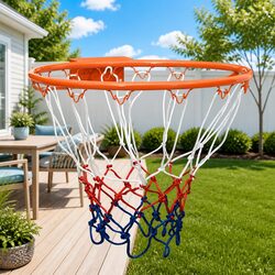 Orange 39cm Wall-Mounted Basketball Rim - Steel Frame