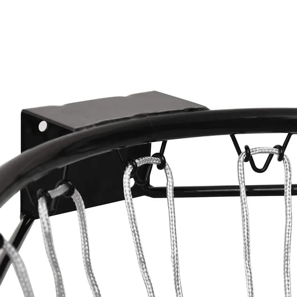Basketball Rim 39 cm Steel Frame Wall-Mounted with Nylon Net Indoor Outdoor Sport