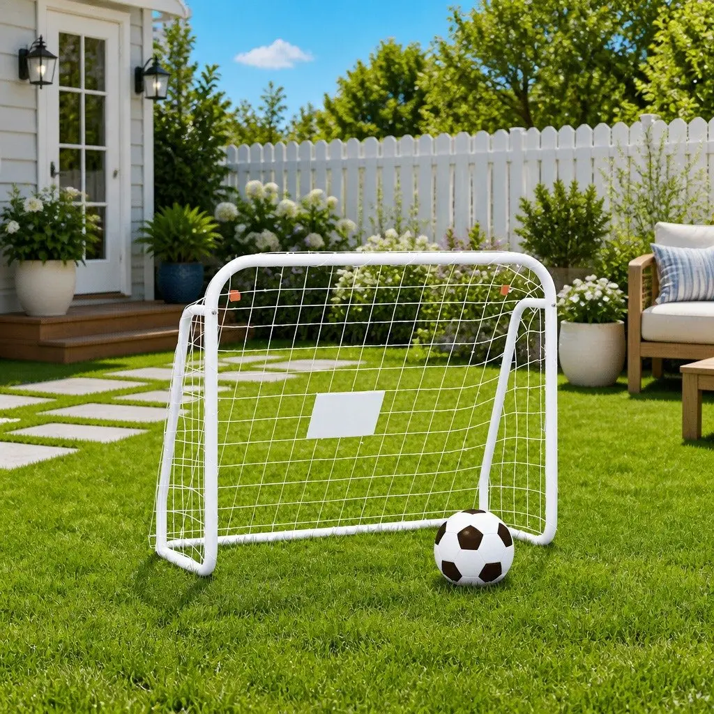 Football Goal 125x96x60cm Steel Frame Polyester Net for Training