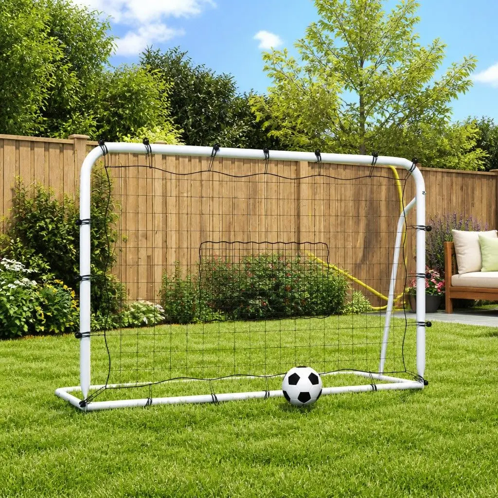 Football Net Rebounder Training Aid Portable Steel Frame White