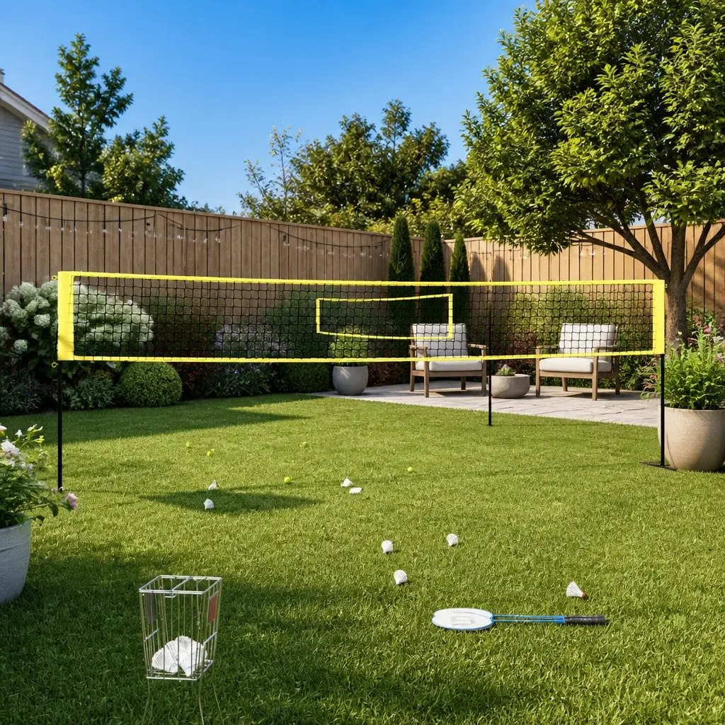 Badminton Net 600x155 cm Portable PE Fabric UV Resistant for Outdoor Games Garden