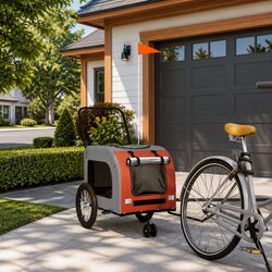 Orange Pet Bike Trailer Enhancing Your Outdoor Adventures