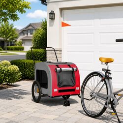 Red Pet Bike Trailer for Safe and Comfortable Rides
