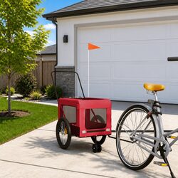 Red and Black Pet Bike Trailer for Your Adventures