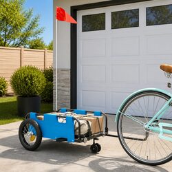 Blue Oxford Fabric Bike Trailer for Enhanced Outdoor Living