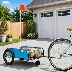 Blue Cargo Bike Trailer for Easy Transport of Goods