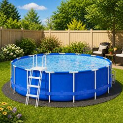 Pool Ground Cloth Light Grey Ø550cm Round Protective Geotextile Liner Underlay