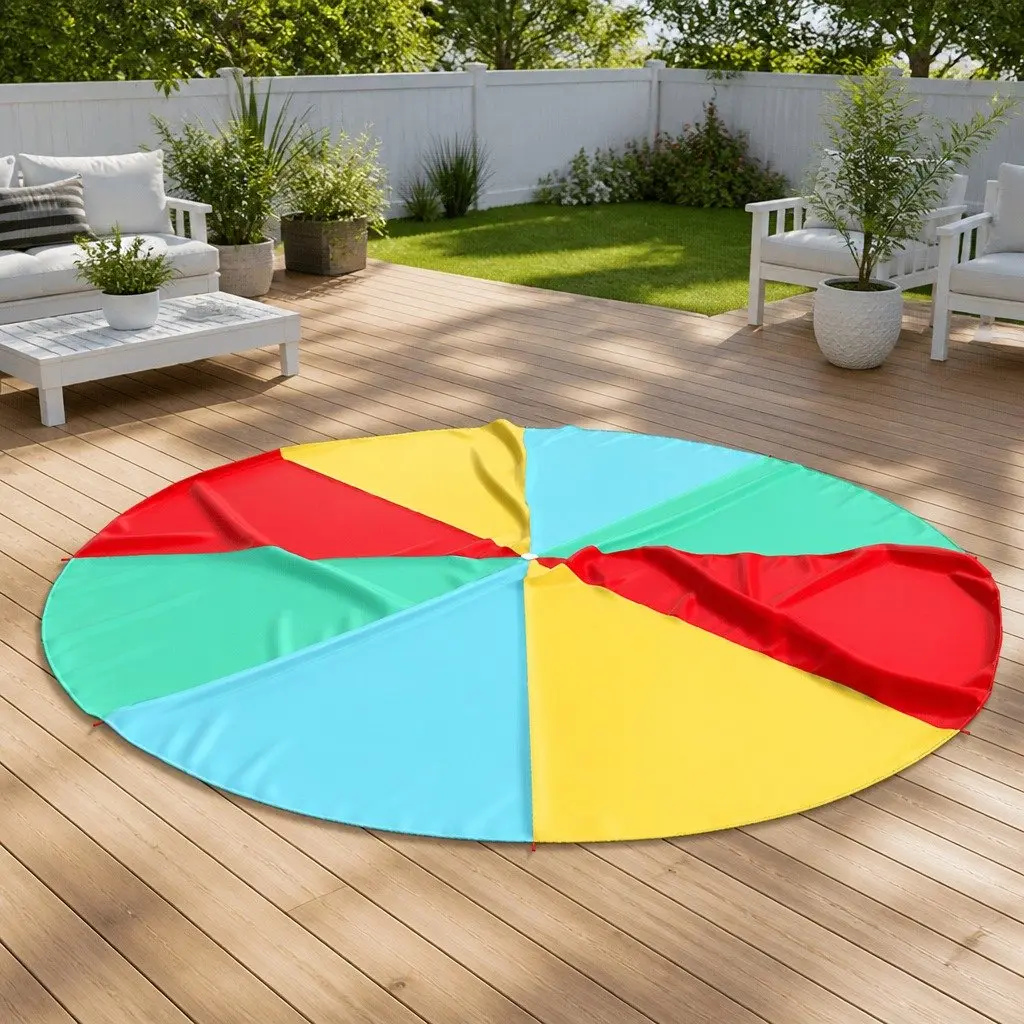 Play Parachute 3.5m Diameter Rainbow Colours 8 Handles for Group Activity