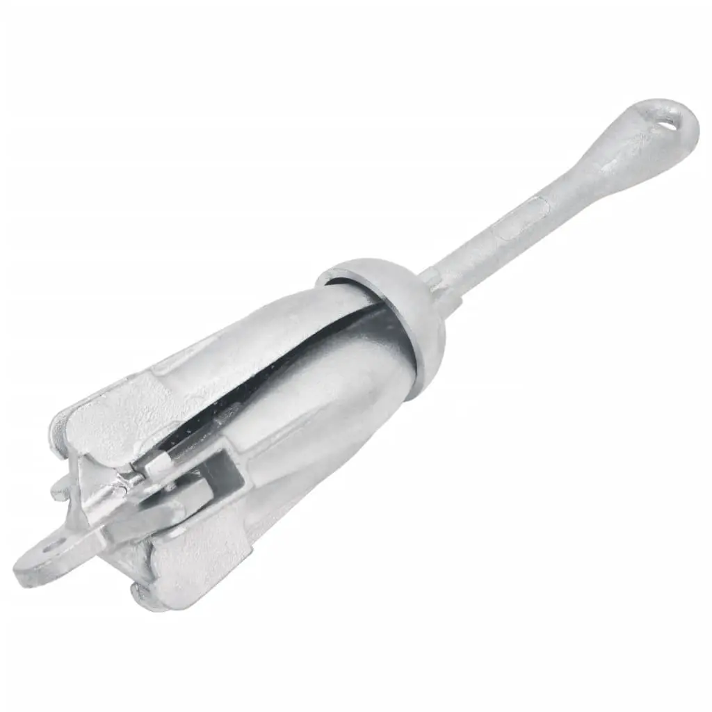 Folding Anchor with Rope Silver 4kg Cast Iron Grapnel Boat Watercraft Docking