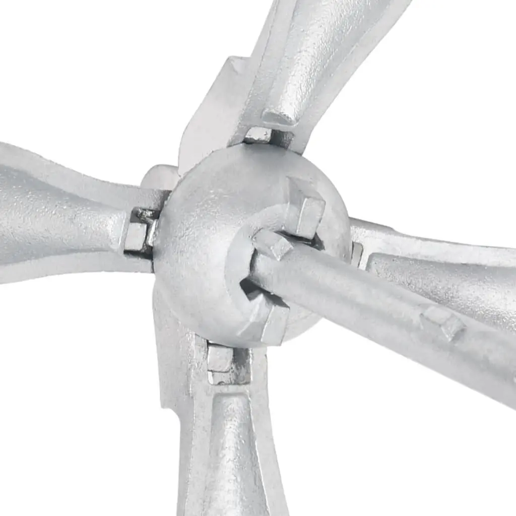 Folding Anchor with Rope 1.5kg Silver 4-Claw Grapnel for Boat Dinghy Kayak