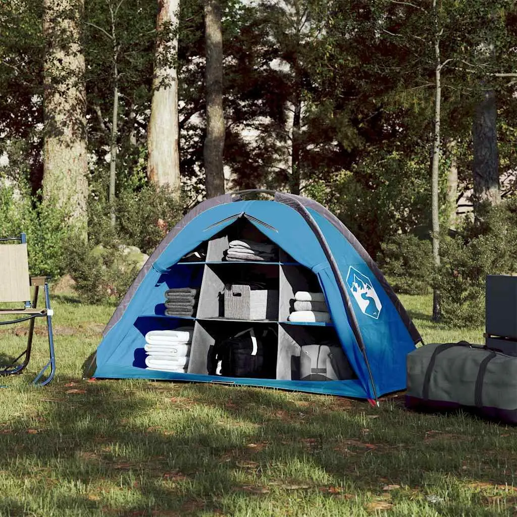 Storage Tent 9 Compartments Waterproof Portable Blue Camping Organiser