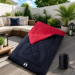Double Sleeping Bag with Pillows Adults Camping Hiking 3-4 Seasons