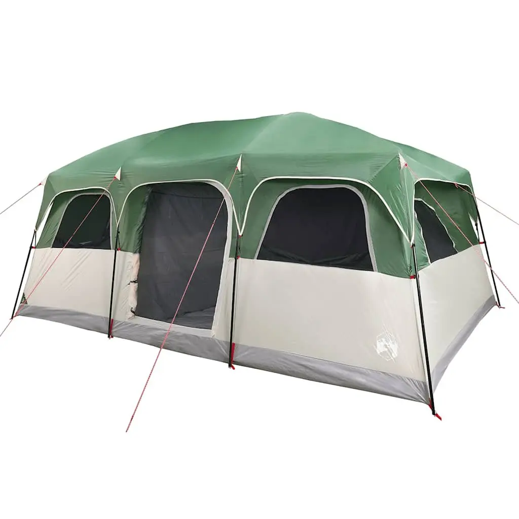 Camping Tent 10 Person Green Waterproof Cabin with Detachable Rainfly and Mesh Walls