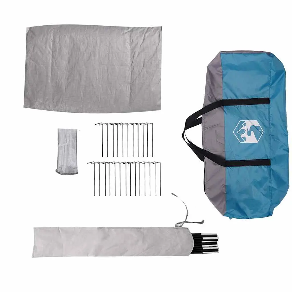 8-Person Family Camping Tent Waterproof Weather-Resistant Blue Outdoor