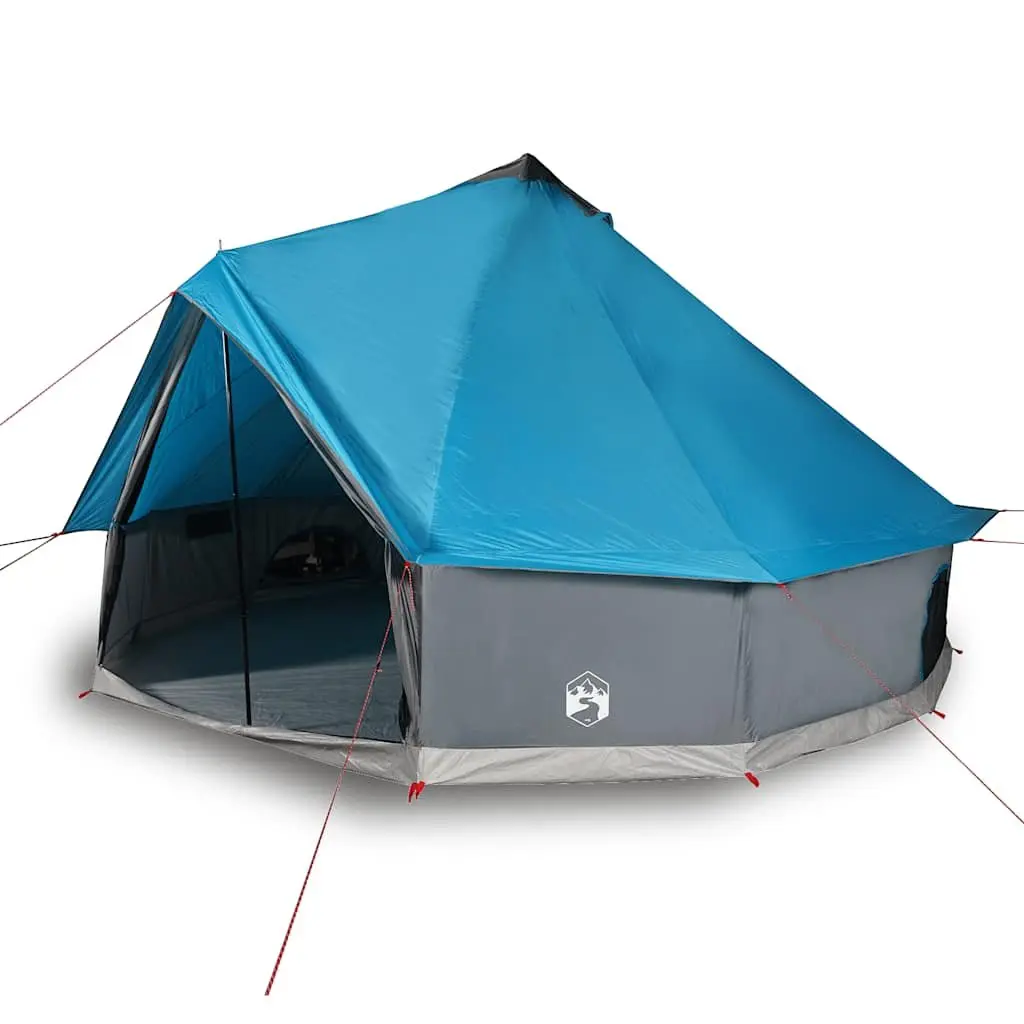 8-Person Family Camping Tent Waterproof Weather-Resistant Blue Outdoor