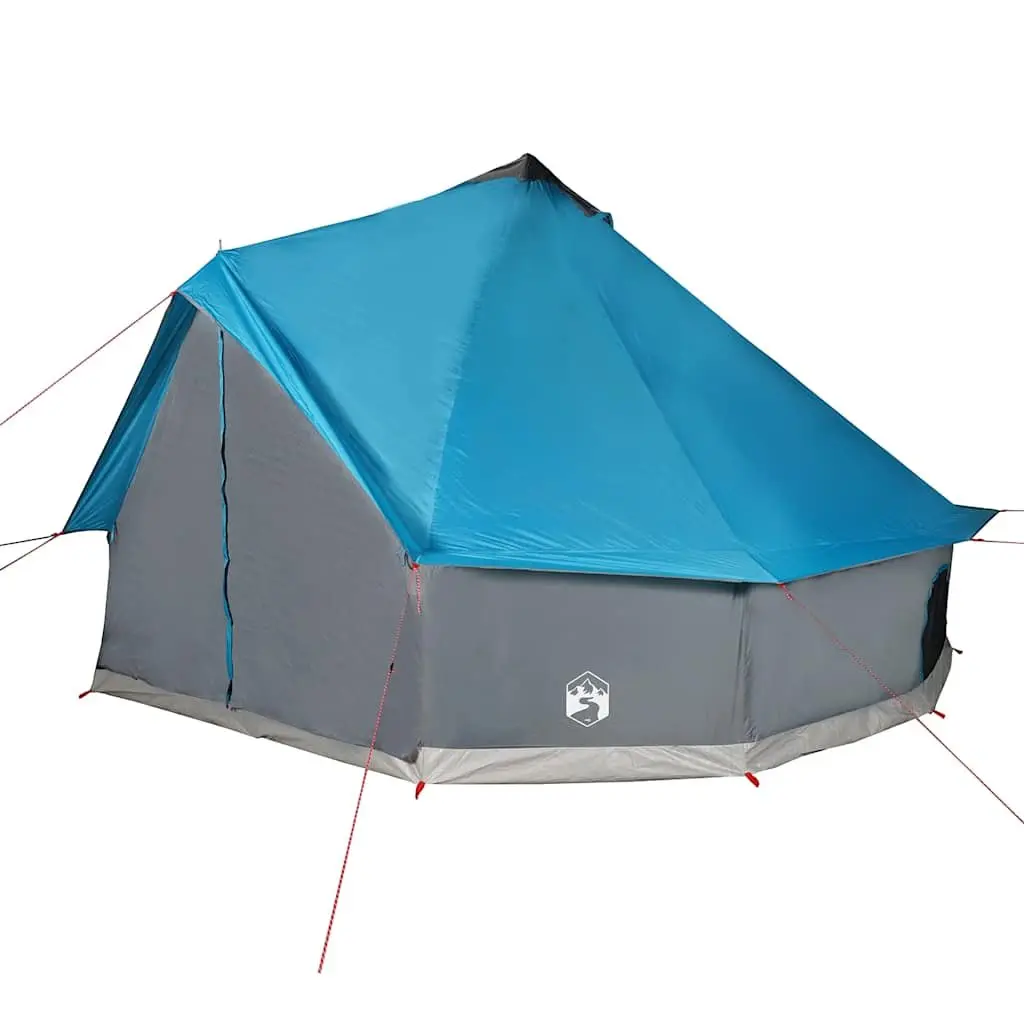 8-Person Family Camping Tent Waterproof Weather-Resistant Blue Outdoor