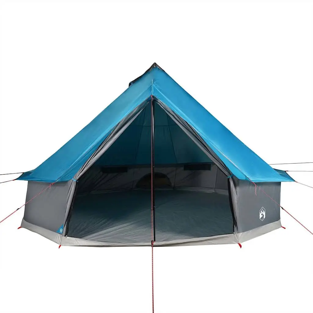 8-Person Family Camping Tent Waterproof Weather-Resistant Blue Outdoor