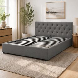 Stylish King Single Gas Lift Storage Bed with Comfort Headboard
