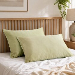 Luxurious Sage Mulberry Silk Pillowcase Twin Pack 51x76cm