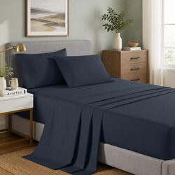 Bamboo Cooling Sheet Set Single 2000TC Charcoal Bedroom Linen Bedding