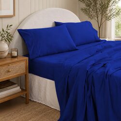 Elevate Your Bedroom with Royal Blue Cotton Sheet Set