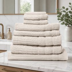 8-Piece Towel Collection: Luxurious Egyptian Cotton in Beige