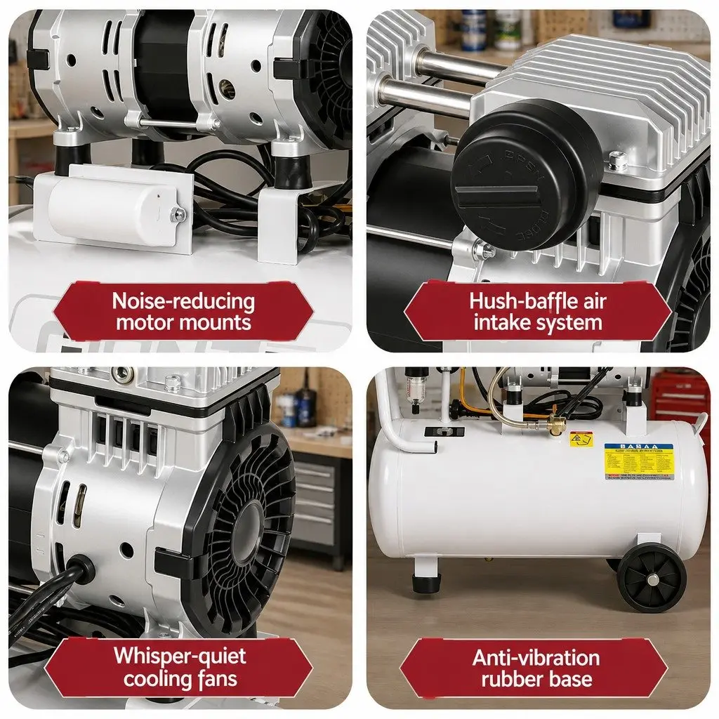 30L Air Compressor Portable Quiet Oil-Free 40L/Min 0.75HP