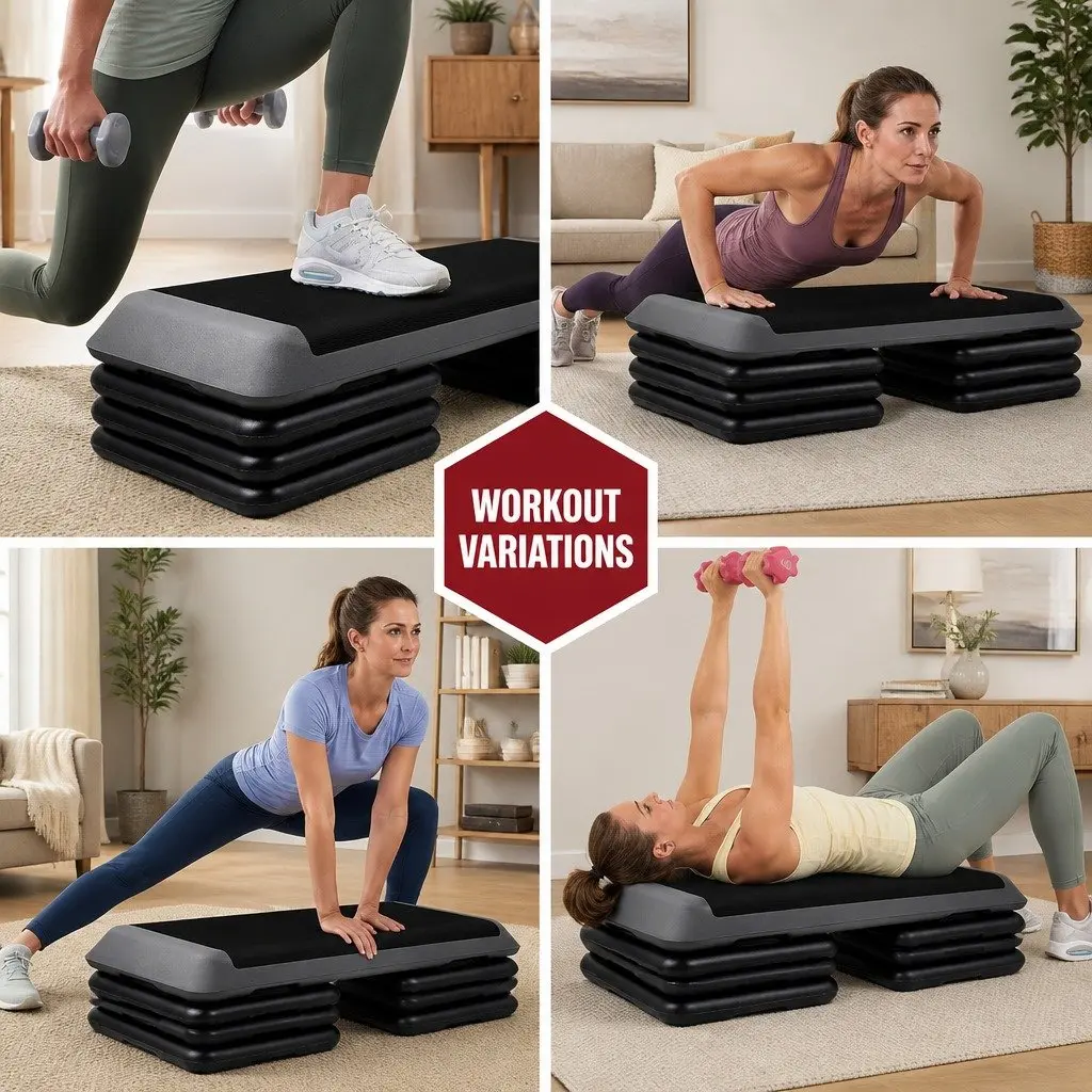 Aerobic Step Exercise Stepper 110cm 3 Level Adjustable Anti-Slip Surface for Home Gym Fitness Training