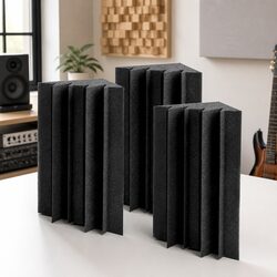Corner Bass Trap Acoustic Foam 20pcs Black Sound Absorption Proofing Treatment