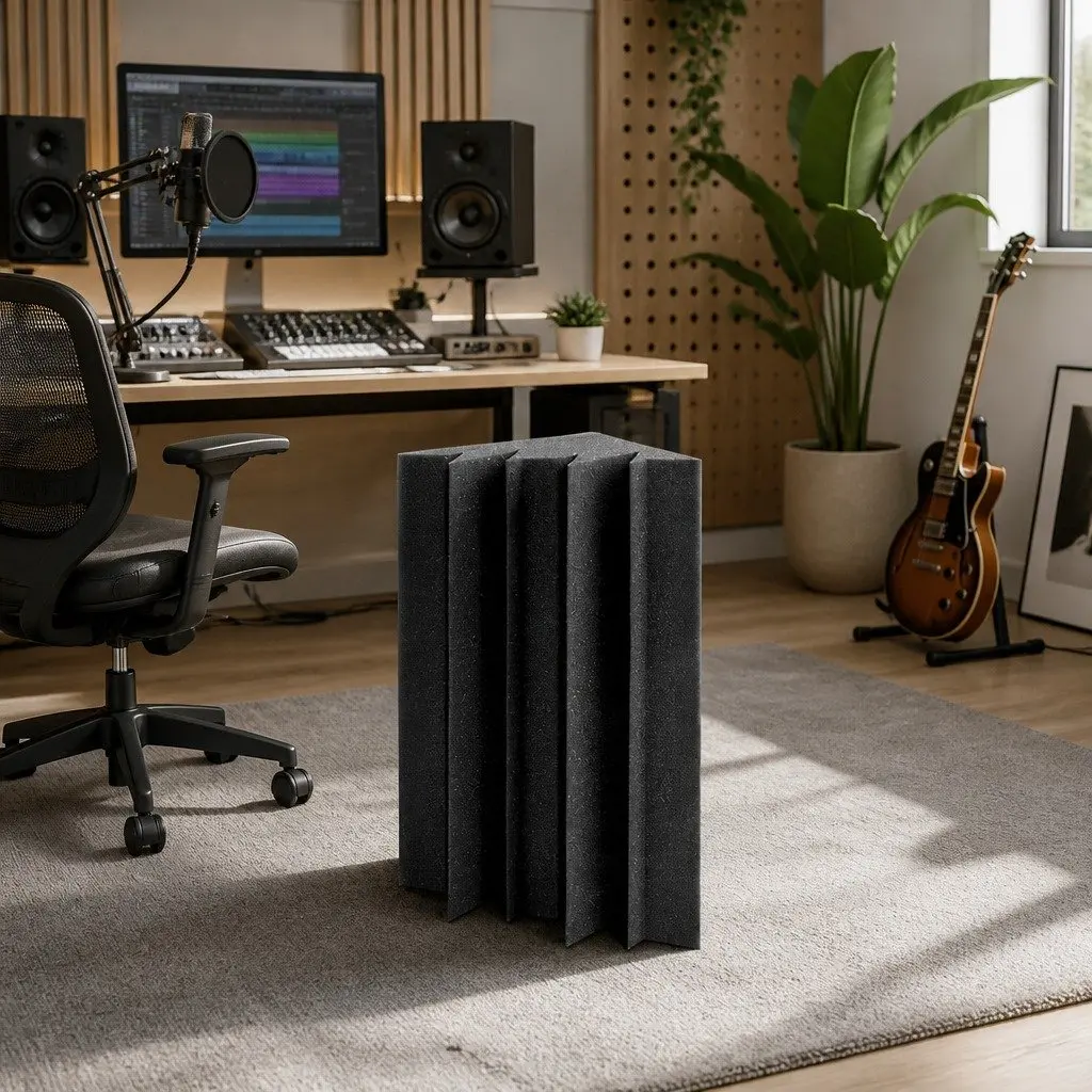 Corner Bass Trap Acoustic Foam 20pcs Black High Density Sound Absorption Treatment
