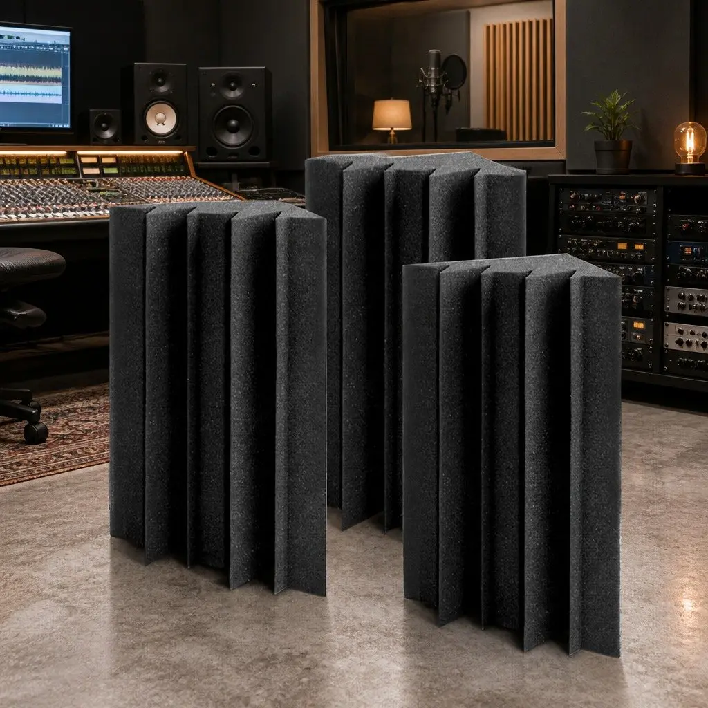 Acoustic Foam Corner Bass Trap 60 Pack High Density Sound Absorption Soundproofing Tiles