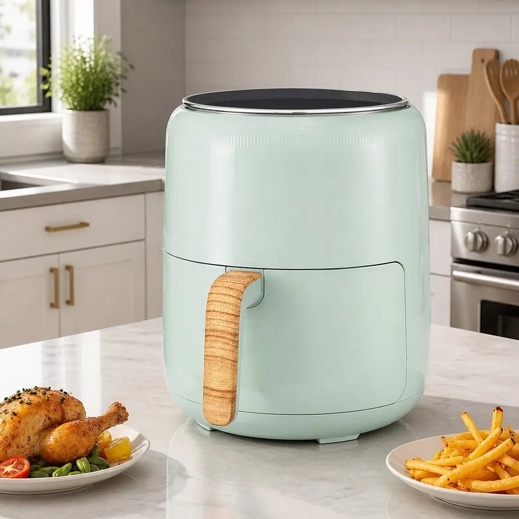 Air Fryer 5L Touch Control Large Capacity with 8 Pre-set Cooking Programs and 360° Hot Air Circulation