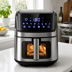 Air Fryer 6.5L LCD Touch Control Panel Tempered Glass Window Kitchen Cooking