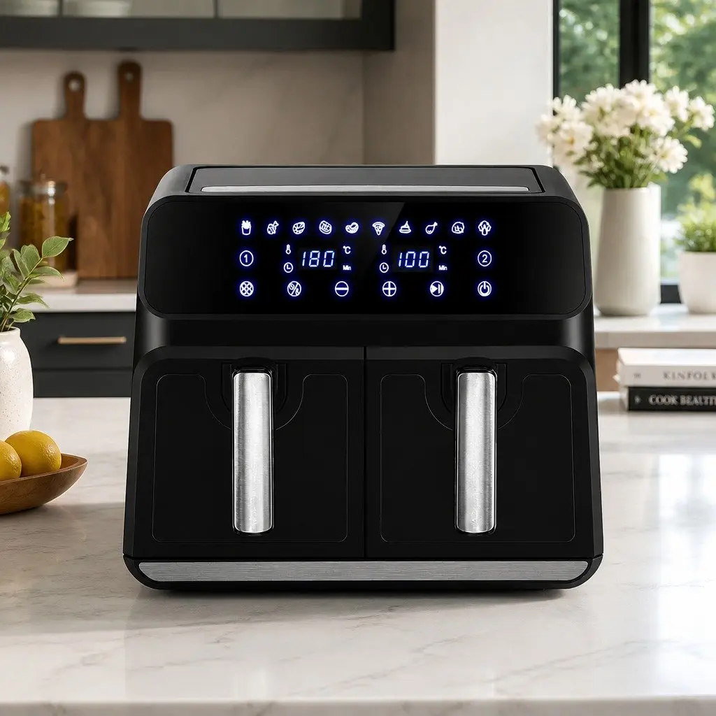 Air Fryer 8L Dual Zone Digital Touch Control Kitchen Cooking Appliance