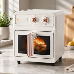 6L Air Fryer Knob Control 1700W Cream Rapid Heat Circulation Hot Air Frying