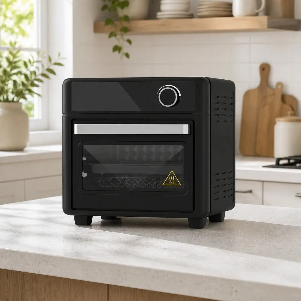 Air Fryer Oven 15L LCD Touch Control 12 Preset Cooking Programs 360 Degree Heat Circulation Black