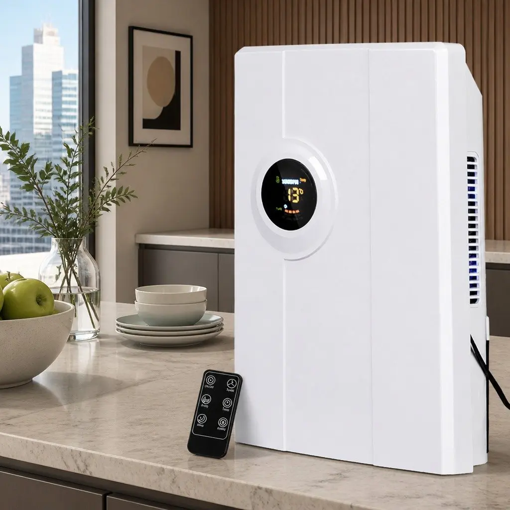 Portable Dehumidifier 2L 2 in 1 Air Purifier with LED Display and Remote Control