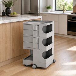 Elevate Your Space with a Grey 5-Tier Storage Trolley