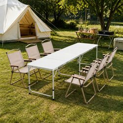 7-Piece Camping Table Chair Set Folding Outdoor Picnic Portable Lightweight