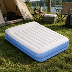 Queen Air Mattress Inflatable Bed 41cm Built-in Pump Flocked Surface Indoor