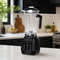 Commercial Blender 2L Jug Mixer 10 Speed Touch Panel Display Black Kitchen