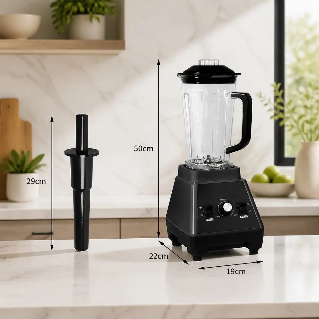 Commercial Blender 2L High-Power 1600W Kitchen Smoothie Juice Maker Black