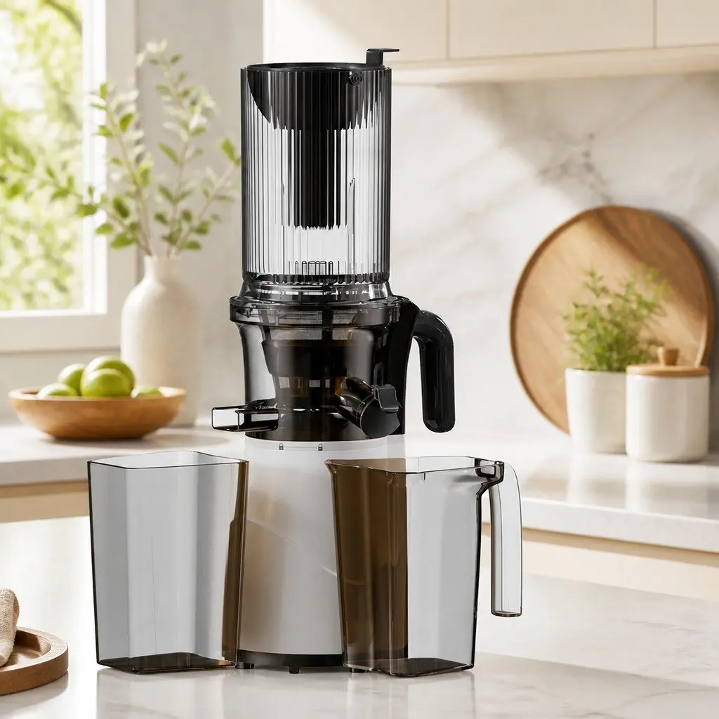 Electric Cold Press Juicer Whole Fruit 200W High Yield Masticating Slow Juicer