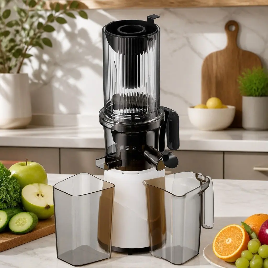 Electric Cold Press Juicer Whole Fruit 200W High Yield Masticating Slow Juicer