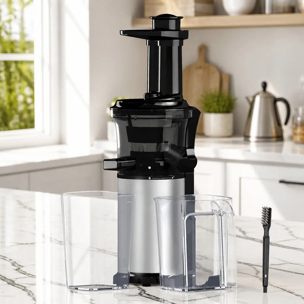 Slow Juicer 150W Cold Press System Quiet Motor Reverse Anti-Clog Function
