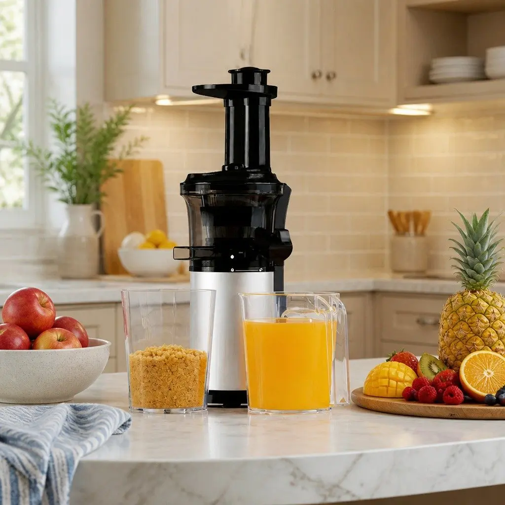 Slow Juicer 150W Cold Press System Quiet Motor Reverse Anti-Clog Function